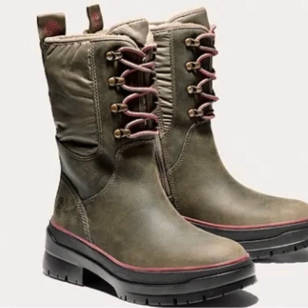 Timberland Malynn Faux Fur Lined Waterproof brown Snow Boots A2D94 size 9 new